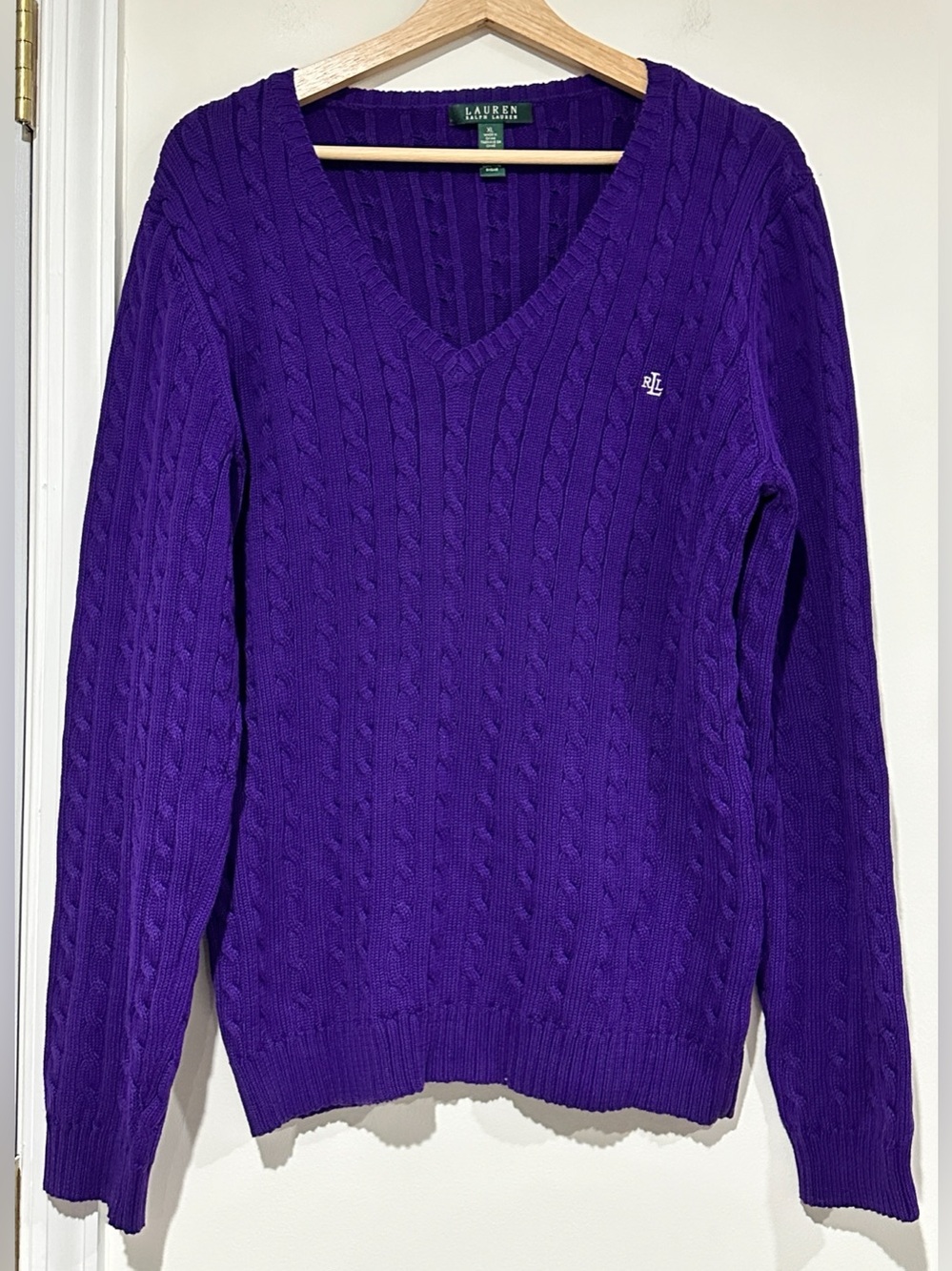 Lauren Ralph Lauren Cable Knit Purple Sweater
